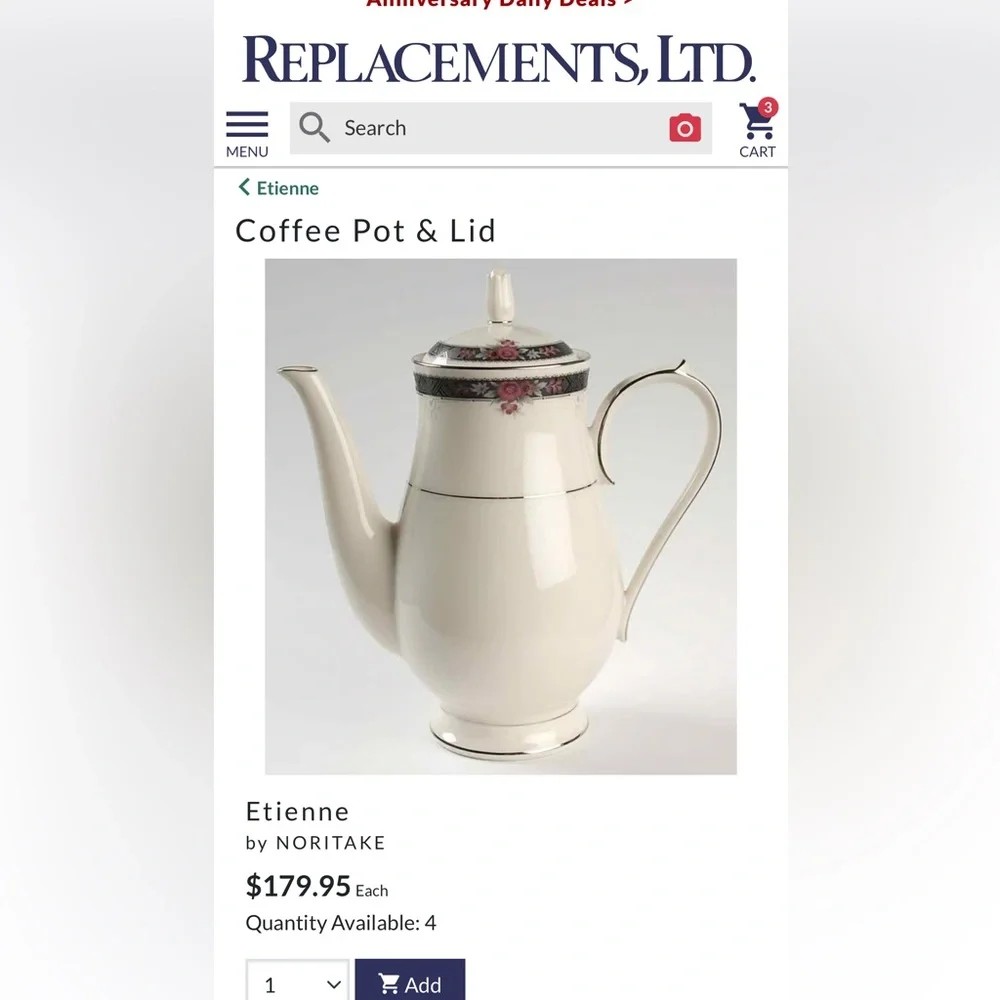 Like new Noritake Etienne White Porcelain Coffee Pot with lid 10.5” 5 cups